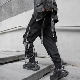 image-Harajuku Fashion Techwear Men's Cargo Pants Hip Hop Punk Male Clothing Streetwear Joggers High Street Holiday Casual Trousers
