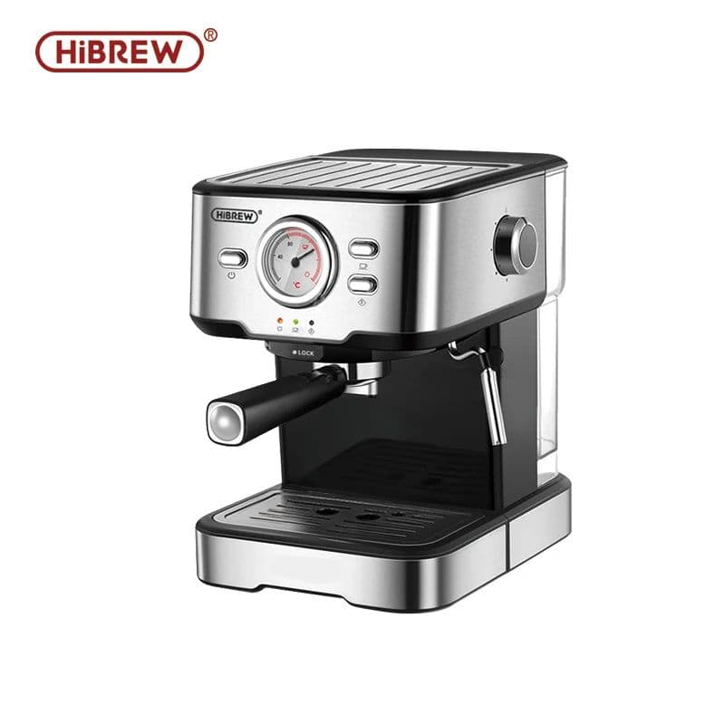 image-HiBREW Coffee Machine Cafetera 20 Bar Espresso inox Semi Automatic Expresso Cappuccino Hot Water Steam Temperature Display H5