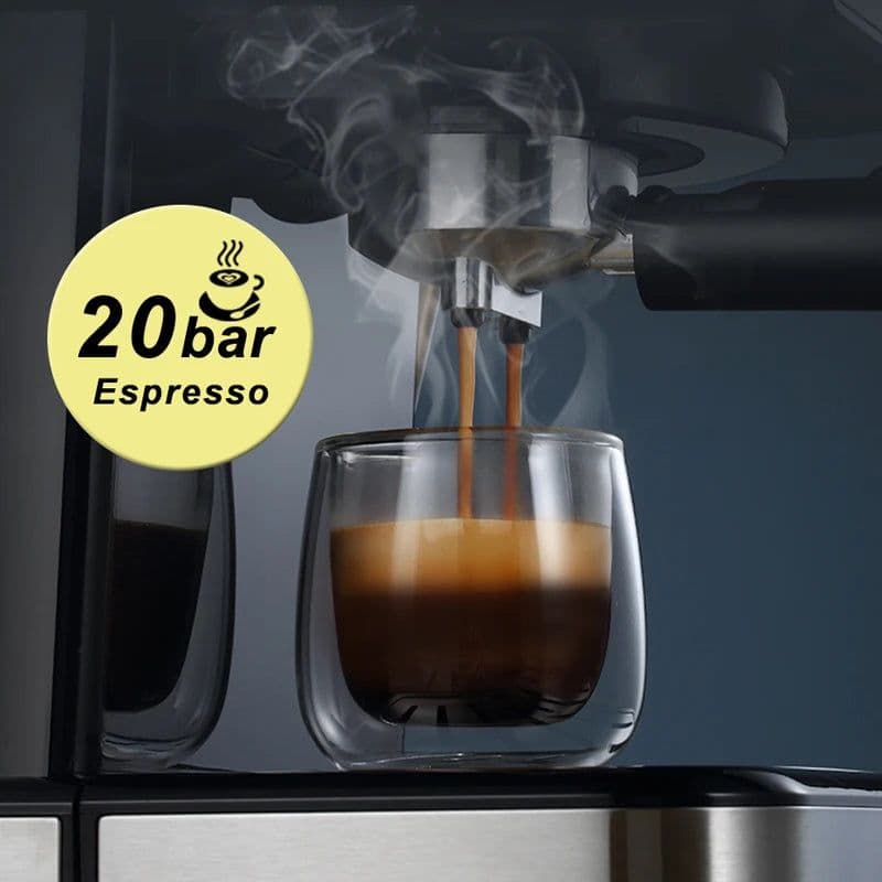 image-HiBREW Coffee Machine Cafetera 20 Bar Espresso inox Semi Automatic Expresso Cappuccino Hot Water Steam Temperature Display H5