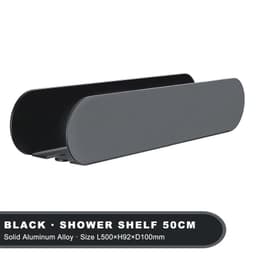 image-Design Bathroom Shelf Organizer Black Aluminum Shower Caddy With Hook Wc Accessories On Wall Decoration Kitchen Storage Rack