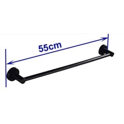 image-Hotaan Modern Style Matte Black Wall Mounted Single Towel Bar Bathroom Towel Hanger Shelf Bathroom Accessories Holder