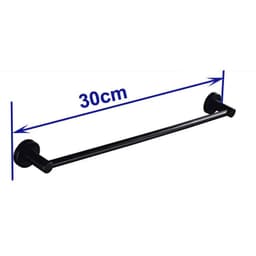 image-Hotaan Modern Style Matte Black Wall Mounted Single Towel Bar Bathroom Towel Hanger Shelf Bathroom Accessories Holder