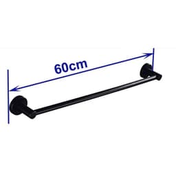 image-Hotaan Modern Style Matte Black Wall Mounted Single Towel Bar Bathroom Towel Hanger Shelf Bathroom Accessories Holder