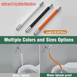 image-Kitchen Faucet Extension Hose Bathroom 360° Rotation Bending Faucet Extender Wash Basin Water Saving Tap Filter Extension Tube