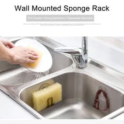 image-2021 new 1pcs Kitchen Suction Cup Sink Drain Rack Sponge Storage Holder Kitchen Sink Soap Rack Bathroom Accessories Organizer