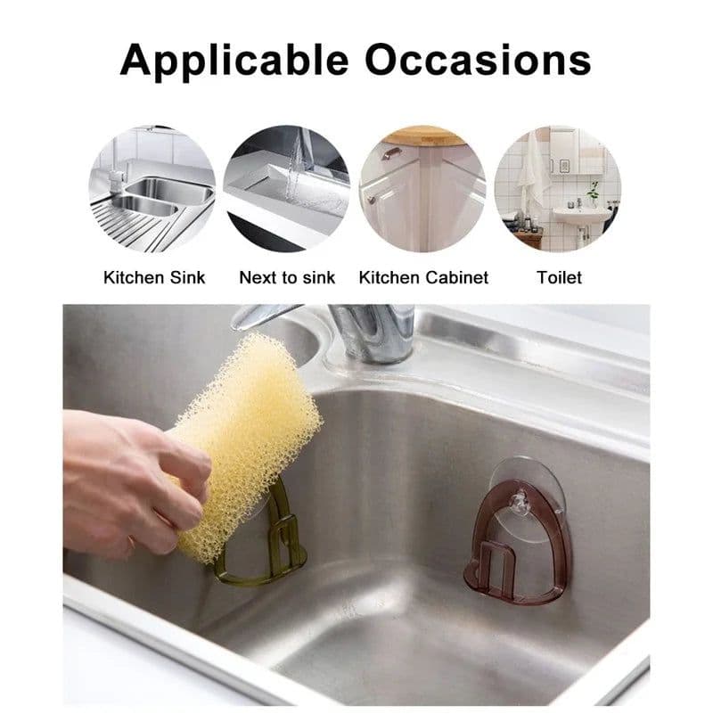 image-2021 new 1pcs Kitchen Suction Cup Sink Drain Rack Sponge Storage Holder Kitchen Sink Soap Rack Bathroom Accessories Organizer