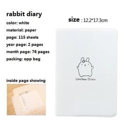 image-Cute Rabbit Diary Notebook Kawaii Cartoon Journal Planner Agenda Notepad for School Student Note Book Gift Stationery PU Covers