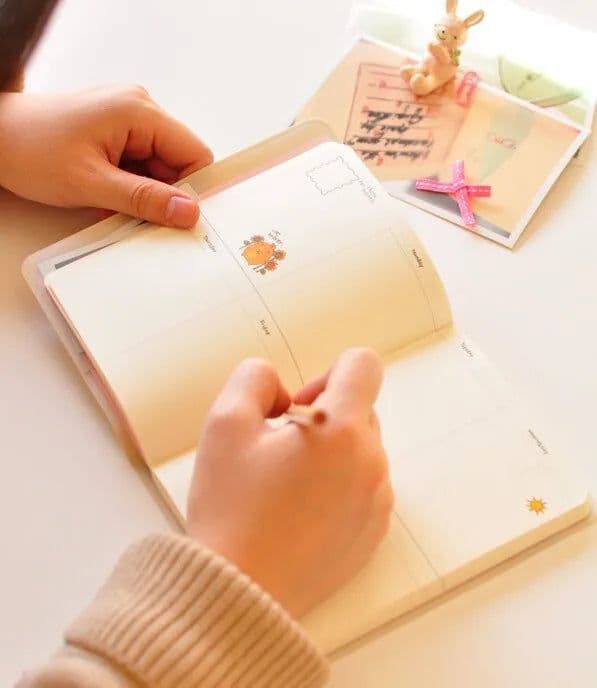image-Cute Rabbit Diary Notebook Kawaii Cartoon Journal Planner Agenda Notepad for School Student Note Book Gift Stationery PU Covers