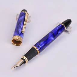 image-Jinhao X450 Luxury Dazzle Blue Fountain Pen High Quality Metal Inking Pens for Office Supplies School Supplies