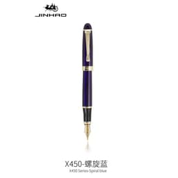 image-Jinhao X450 Luxury Dazzle Blue Fountain Pen High Quality Metal Inking Pens for Office Supplies School Supplies
