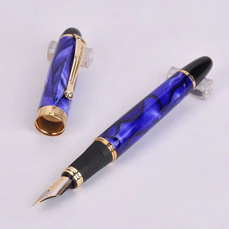 image-Jinhao X450 Luxury Dazzle Blue Fountain Pen High Quality Metal Inking Pens for Office Supplies School Supplies
