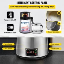 image-VEVOR 4L Pure Water Distiller Purifier Filter Dispenser Drinking Bottle Softener Temp Display Overheat Protection Home Appliance
