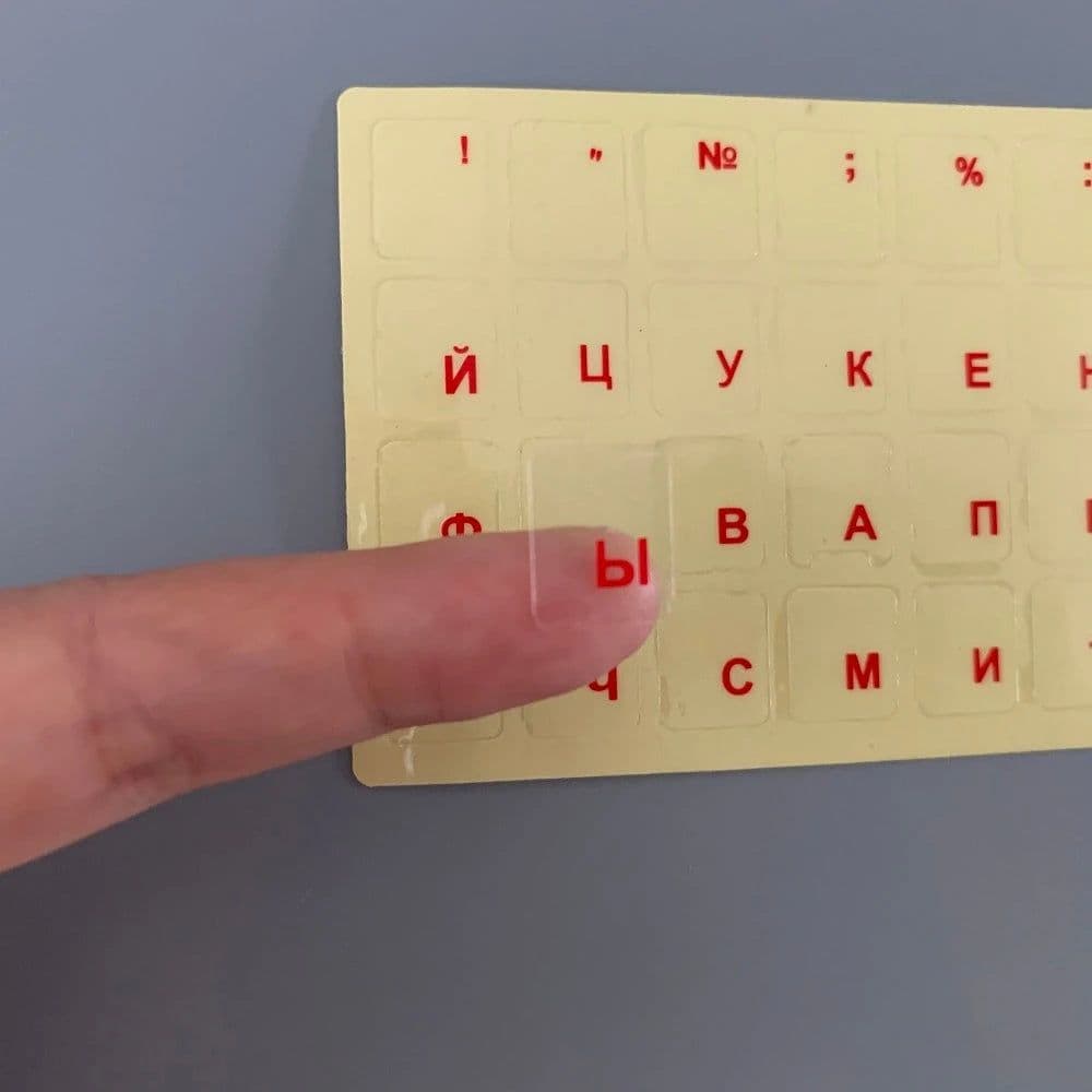 image-Russian Keyboard Stickers Transparent Paster Tags Strong Viscosity Keyboard Cover Alphabet Layout With Button Letters Waterproof