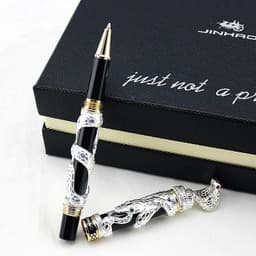 image-High Quality Jinhao Metal Snake Fountain Pen Luxury Calligraphy Ink pen Iraurita Cobra 3D Pattern Gift 0.5 Nib Office Supplies