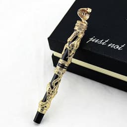 image-High Quality Jinhao Metal Snake Fountain Pen Luxury Calligraphy Ink pen Iraurita Cobra 3D Pattern Gift 0.5 Nib Office Supplies