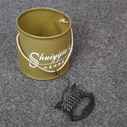 image-1 pcs 18cm Of Eva Folding Bucket With Rope Belt Outdoor Folding Bag Carp Fishing Tackle Box Camping Fishing Accessories