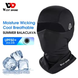 image-WEST BIKING Summer Breathable Cycling Cap Anti-UV Balaclava Men Full Face Mask Bicycle Motorcycle Running Cooling Sport Gear