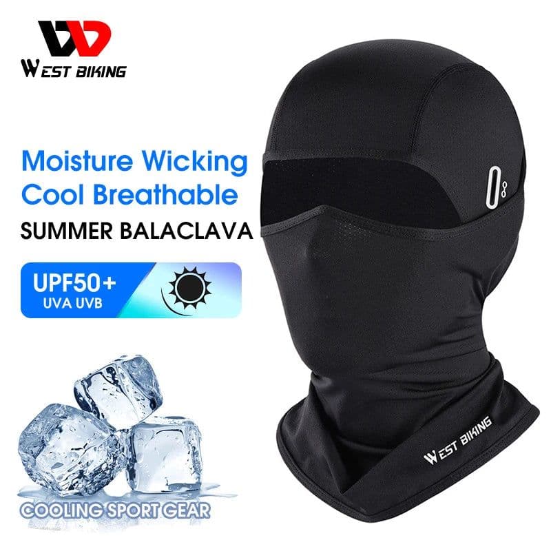 image-WEST BIKING Summer Breathable Cycling Cap Anti-UV Balaclava Men Full Face Mask Bicycle Motorcycle Running Cooling Sport Gear