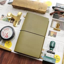 image-Fromthenon Travelers Notebook Olive Green Leather Planner 2024 Cowhide Note for Midori Diary Traveler Personal Journal