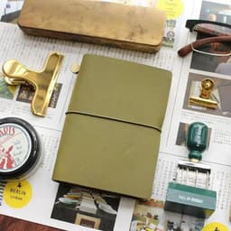 image-Fromthenon Travelers Notebook Olive Green Leather Planner 2024 Cowhide Note for Midori Diary Traveler Personal Journal