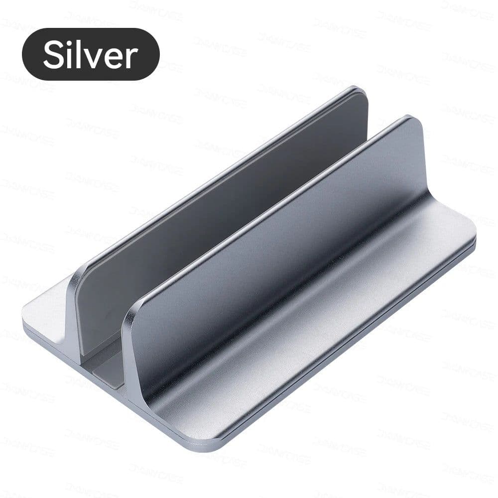 image-Vertical Laptop Stand For Macbook Air Pro 13 15 16 Desktop Aluminum Stand With Adjustable Dock Size For Notebook Stand