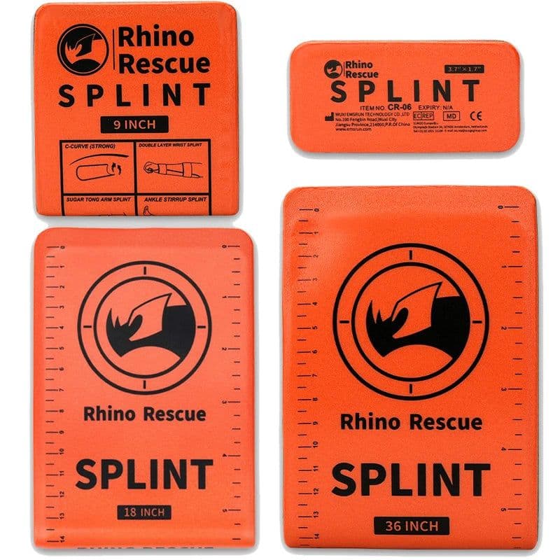 image-Rhino Rescue Emergency Splint Moldable Medical First Aid Survival Lightweight Reusable Combat Military Splint For Camping