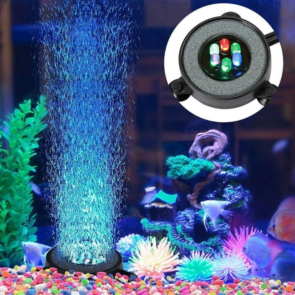 image-Color Changing LED Air Bubble Light Underwater Submersible Fish Tank Light Aquarium Air Bubble Lamp Making Oxygen for Fish Tank