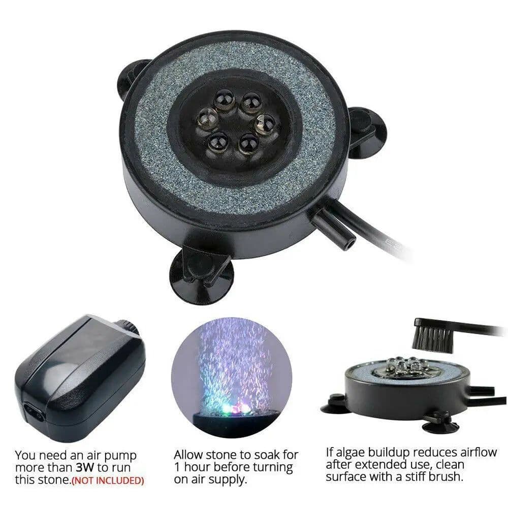 image-Color Changing LED Air Bubble Light Underwater Submersible Fish Tank Light Aquarium Air Bubble Lamp Making Oxygen for Fish Tank