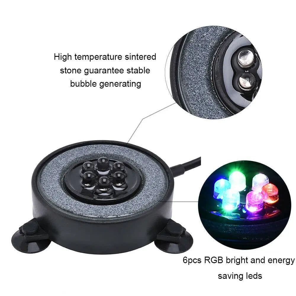 image-Color Changing LED Air Bubble Light Underwater Submersible Fish Tank Light Aquarium Air Bubble Lamp Making Oxygen for Fish Tank