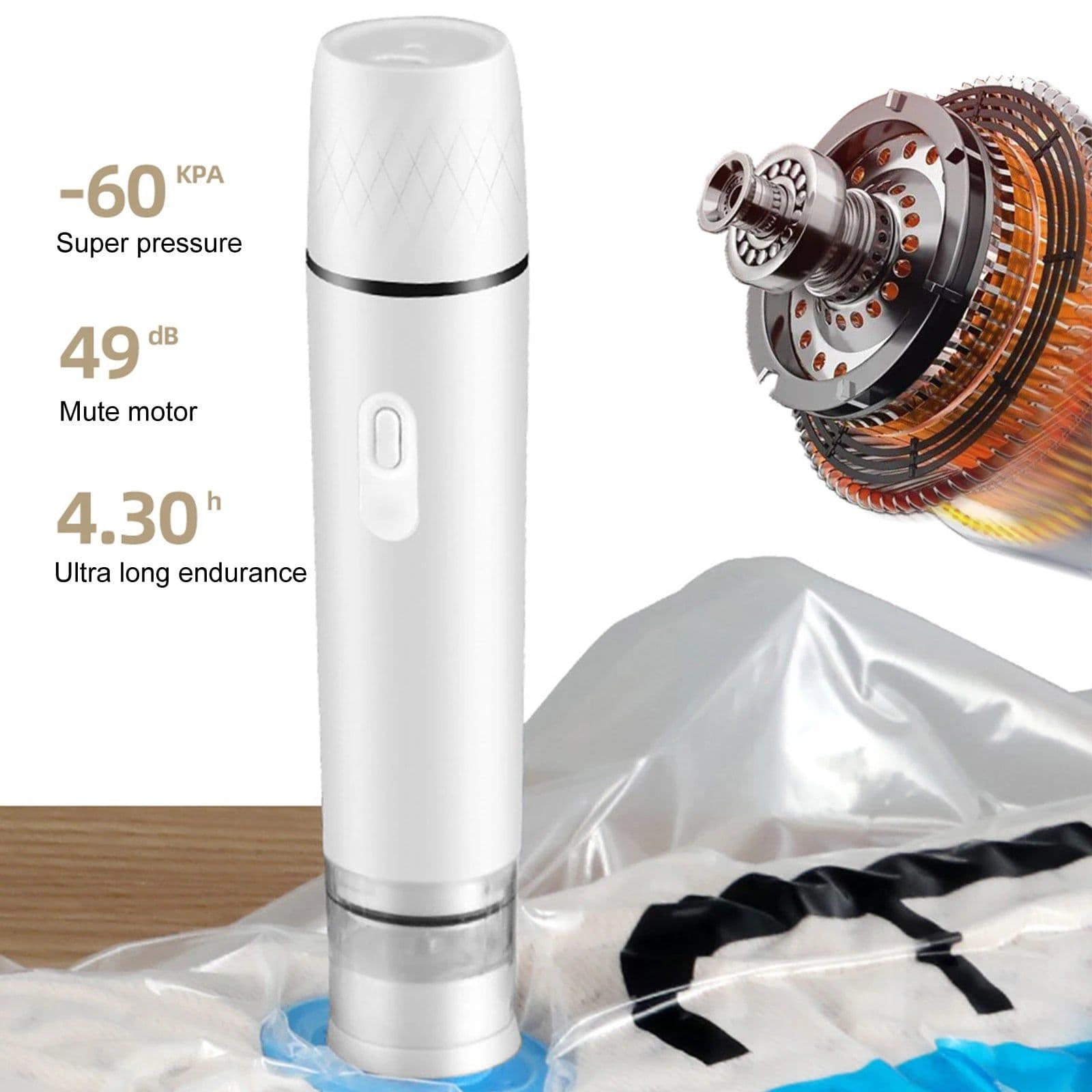 image-Electric Automatic Vacuum Sealer Handheld Food Bag Sealed Wand Wet And Dry Use Seafood Seal Packing Tool Travel Kichen Gadgets