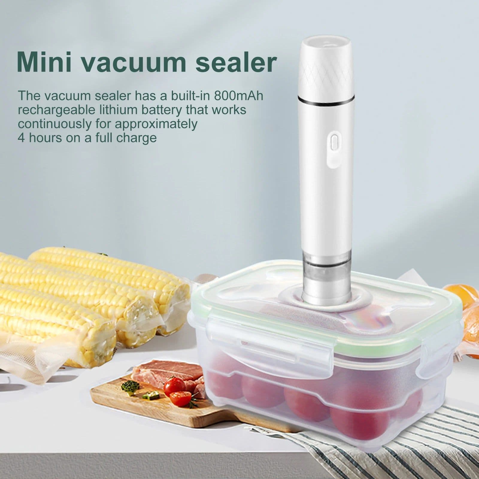 image-Electric Automatic Vacuum Sealer Handheld Food Bag Sealed Wand Wet And Dry Use Seafood Seal Packing Tool Travel Kichen Gadgets