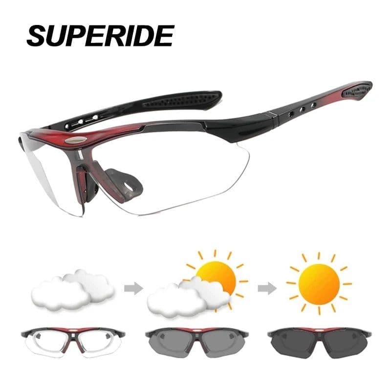 image-SUPERIDE Photochromic Running Cycling Sunglasses Men Women Bicycle Glasses with Myopia Frame Polarized Road Bike MTB Eyewear