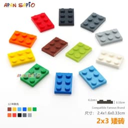 image-20pcs/lot DIY Blocks Building Bricks Thin 2X3 Educational Assemblage Construction Toys for Children Size Compatible With Brand