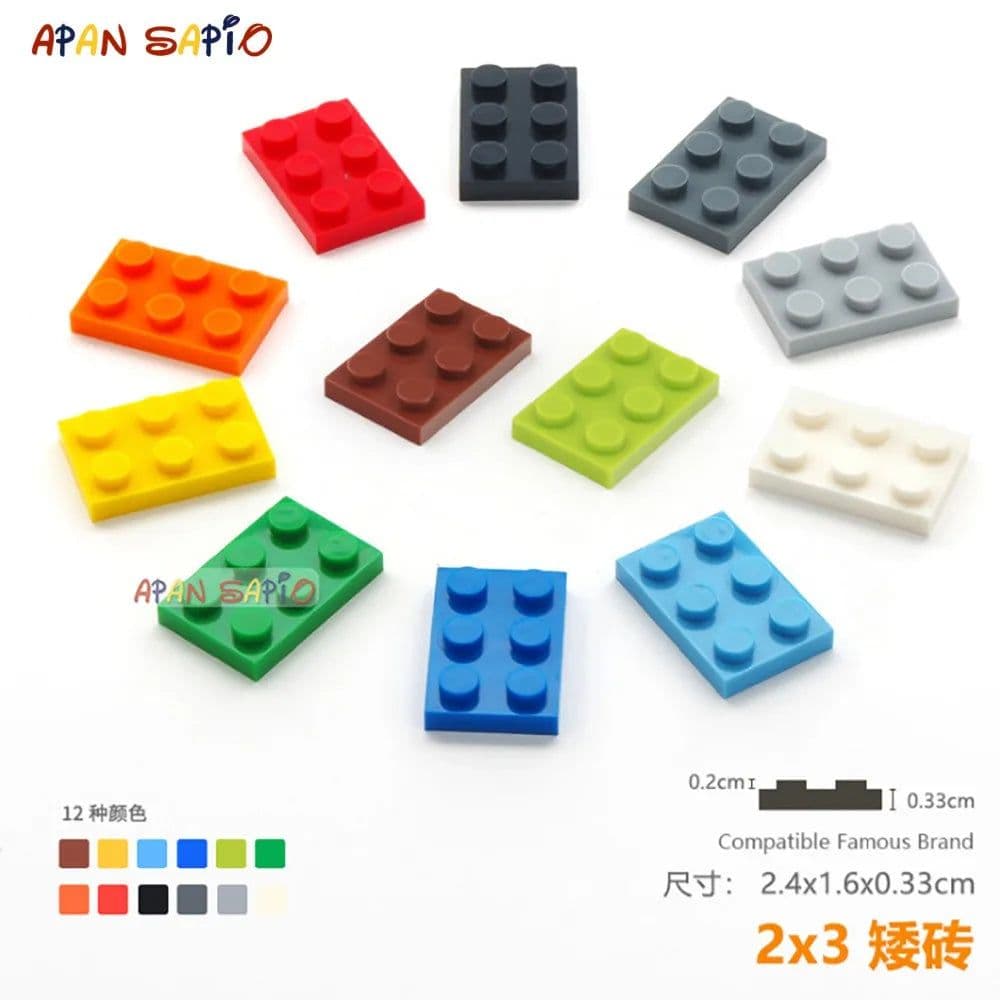 image-20pcs/lot DIY Blocks Building Bricks Thin 2X3 Educational Assemblage Construction Toys for Children Size Compatible With Brand