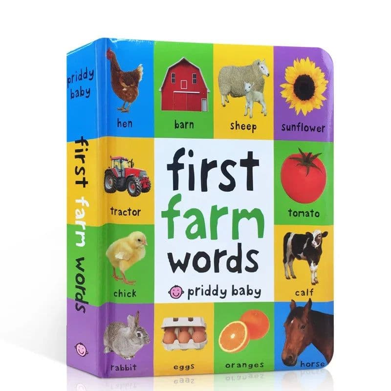image-First 100 Animals Words Colors Book for Kids Early Education Board Book Baby Learning English Picture Books Montessori Toys