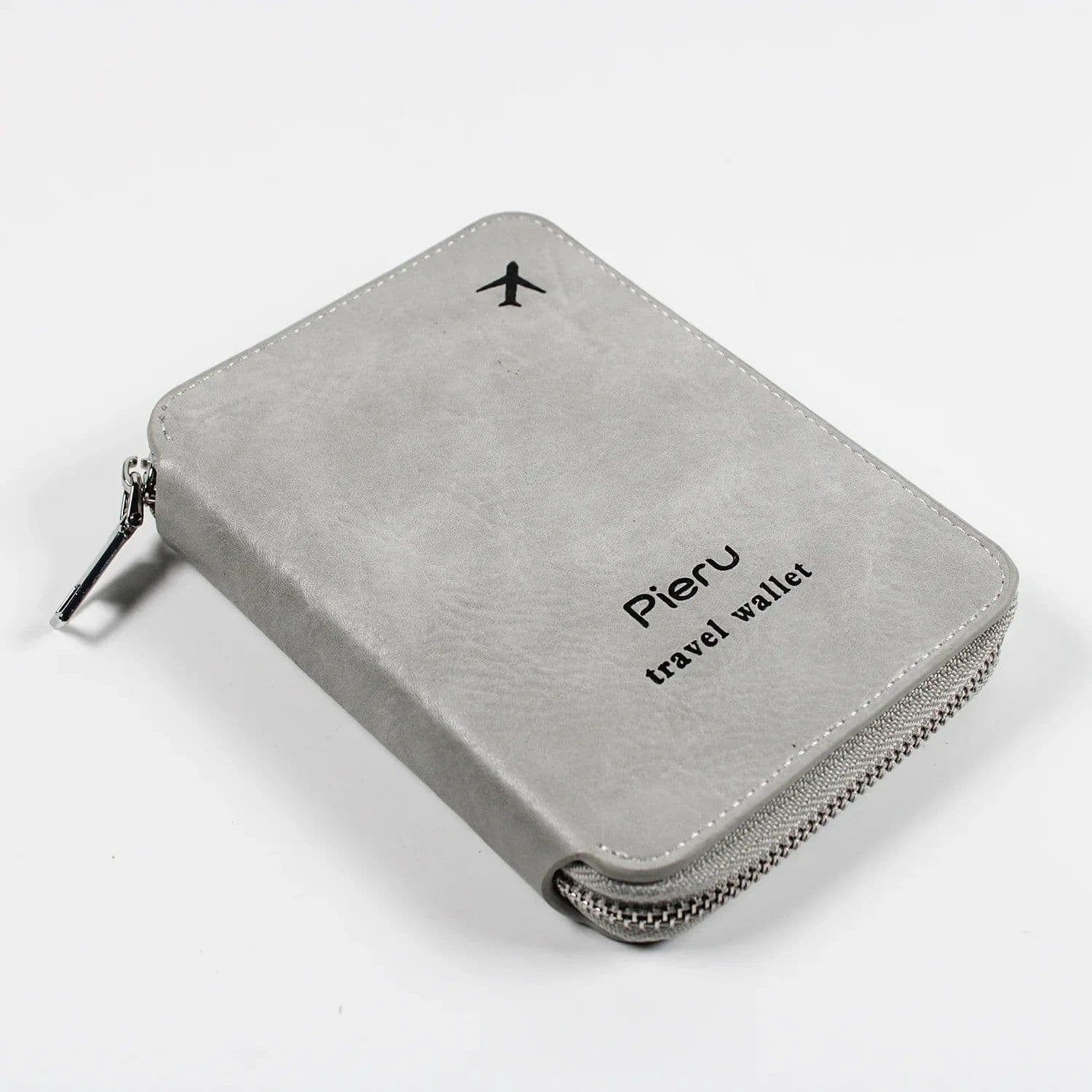 image-Multifunctional Rfid Anti-Theft Brush Passport Holder Document Bag Travel Wallet Zipper Storage Bag Leather Case Passport Holder