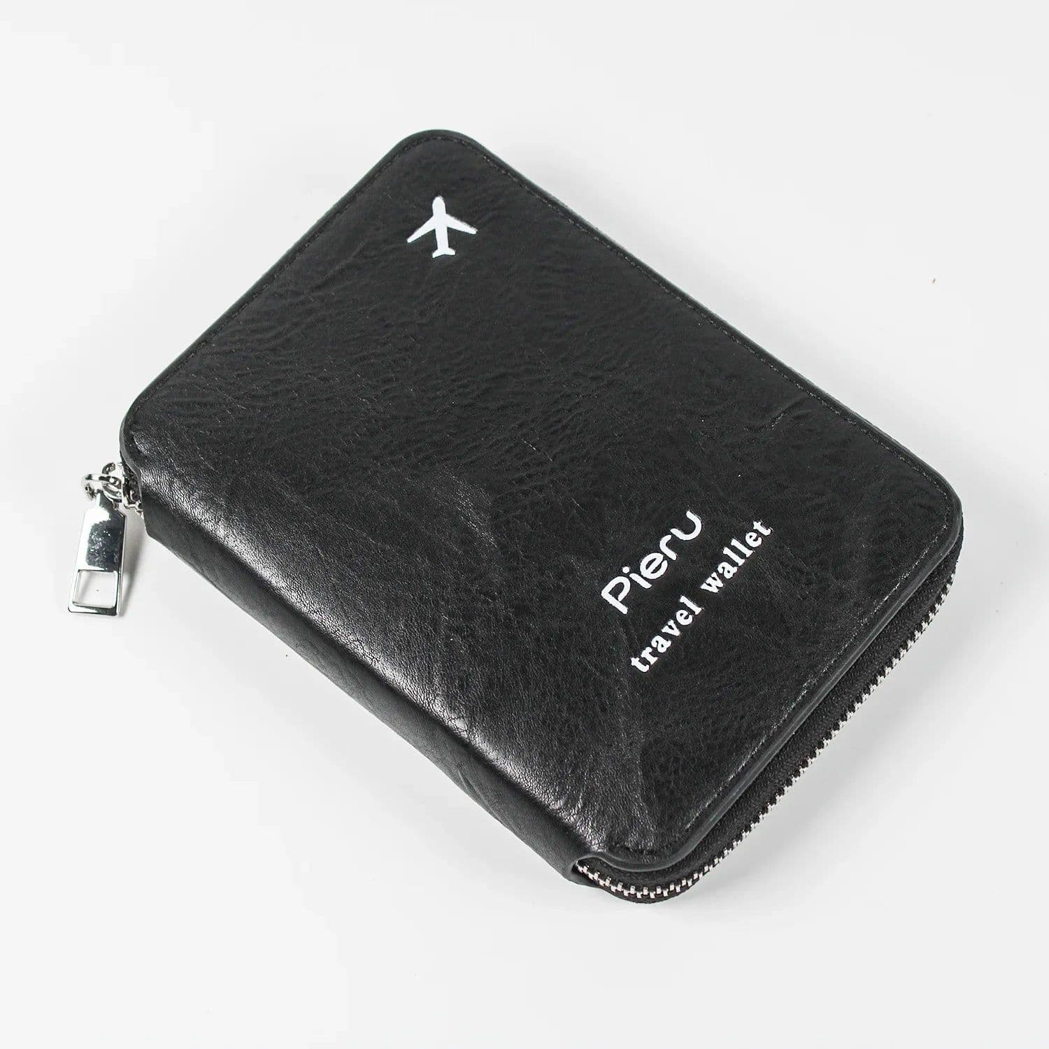 image-Multifunctional Rfid Anti-Theft Brush Passport Holder Document Bag Travel Wallet Zipper Storage Bag Leather Case Passport Holder