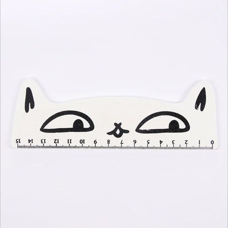 image-1 Pcs Lytwtw's Cute Kawaii Black Cat Kitten Straight Ruler Wooden Tools Cartoon Sewing Drawing Office School Stationery supplies