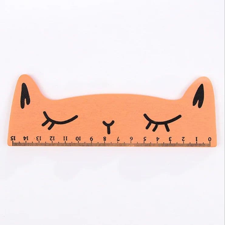 image-1 Pcs Lytwtw's Cute Kawaii Black Cat Kitten Straight Ruler Wooden Tools Cartoon Sewing Drawing Office School Stationery supplies