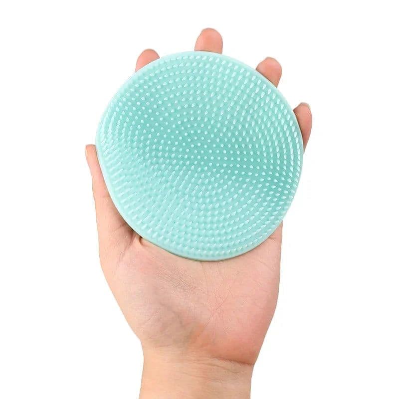 image-Silicone Body Scrubber Natural Bristles Skin Exfoliator Scrub Shower Sponge Brush Silicone Bath Shower Brush