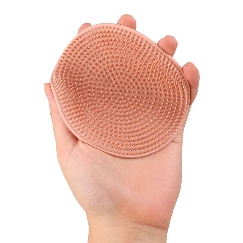 image-Silicone Body Scrubber Natural Bristles Skin Exfoliator Scrub Shower Sponge Brush Silicone Bath Shower Brush