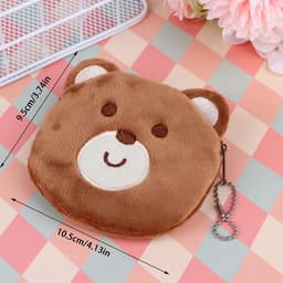 image-Soft Plush Panda Bear Pig Duck Cartoon Women Coin Purse Mini Cute Zipper Girls Coin Wallet USB Cable Bag Key Wallets Accessor