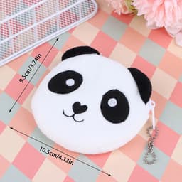 image-Soft Plush Panda Bear Pig Duck Cartoon Women Coin Purse Mini Cute Zipper Girls Coin Wallet USB Cable Bag Key Wallets Accessor