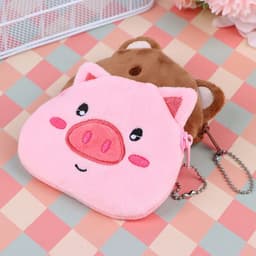 image-Soft Plush Panda Bear Pig Duck Cartoon Women Coin Purse Mini Cute Zipper Girls Coin Wallet USB Cable Bag Key Wallets Accessor