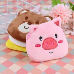 image-Soft Plush Panda Bear Pig Duck Cartoon Women Coin Purse Mini Cute Zipper Girls Coin Wallet USB Cable Bag Key Wallets Accessor
