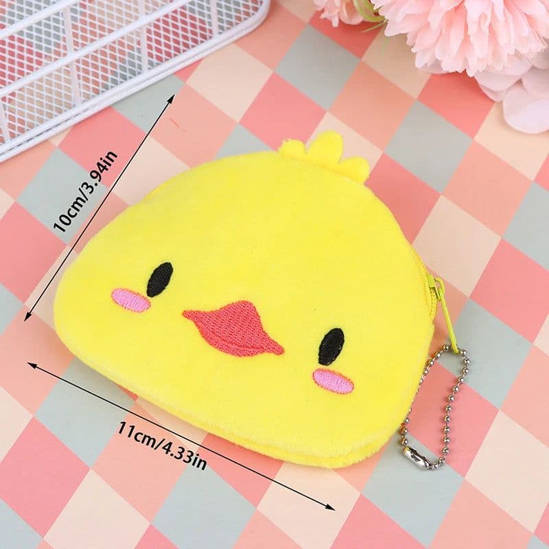 image-Soft Plush Panda Bear Pig Duck Cartoon Women Coin Purse Mini Cute Zipper Girls Coin Wallet USB Cable Bag Key Wallets Accessor