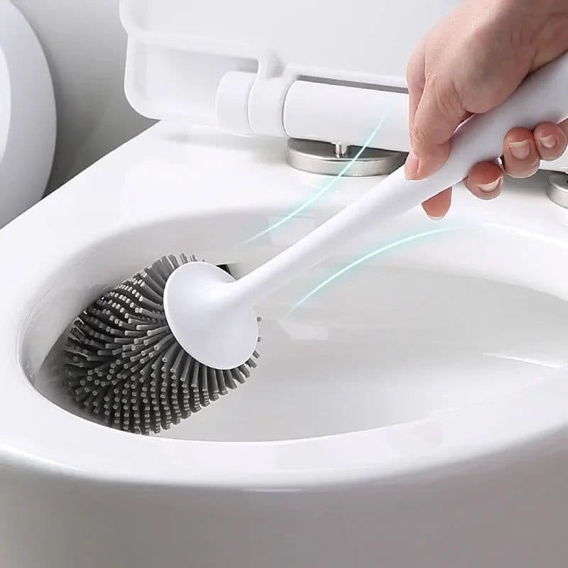 image-Silicone Toilet Brush For WC Accessories Drainable Toilet Brush Wall-Mounted Cleaning Tools Home Bathroom Accessories Sets