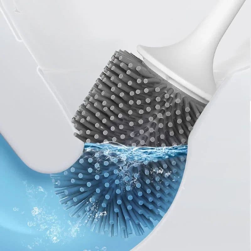 image-Silicone Toilet Brush For WC Accessories Drainable Toilet Brush Wall-Mounted Cleaning Tools Home Bathroom Accessories Sets