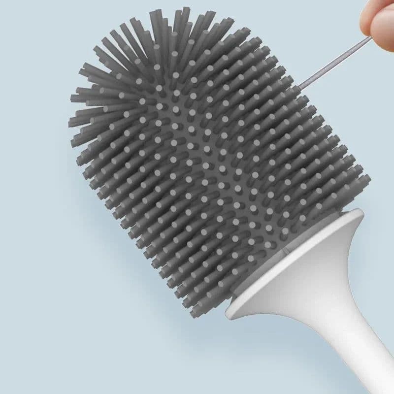 image-Silicone Toilet Brush For WC Accessories Drainable Toilet Brush Wall-Mounted Cleaning Tools Home Bathroom Accessories Sets