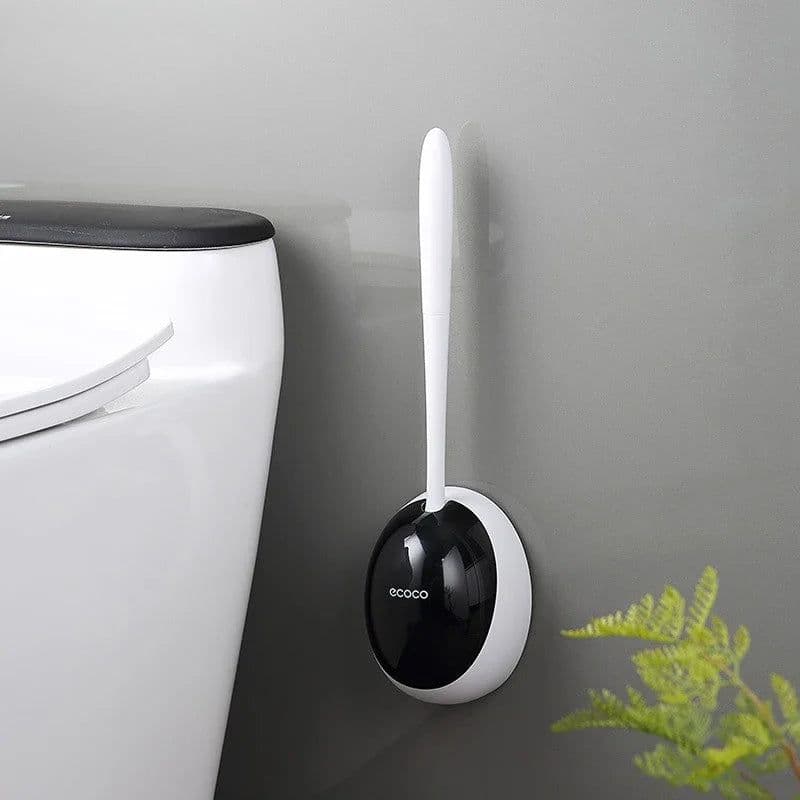 image-Silicone Toilet Brush For WC Accessories Drainable Toilet Brush Wall-Mounted Cleaning Tools Home Bathroom Accessories Sets